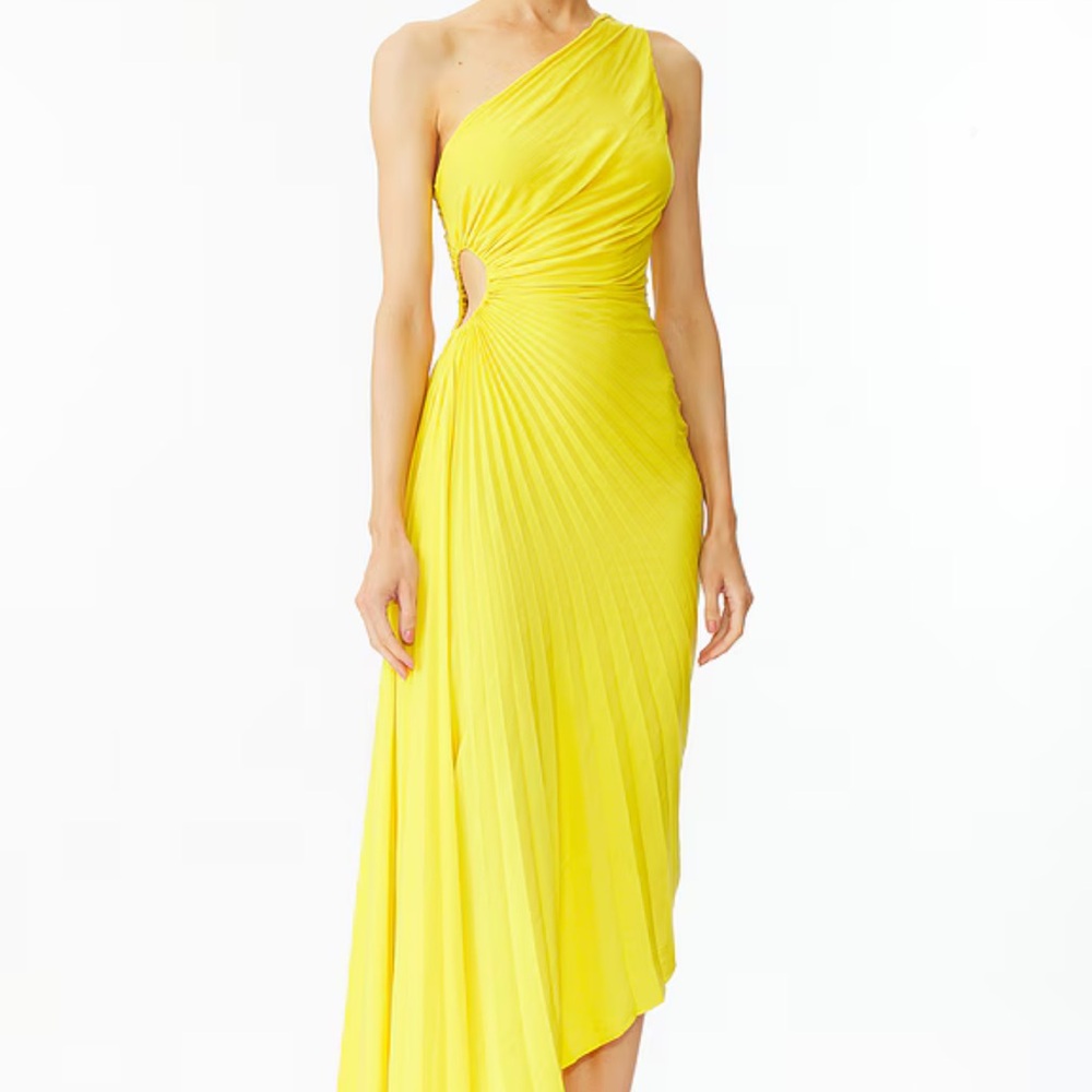 Never worn. Brand new with tags. A.L.C. Yellow one shoulder dress.